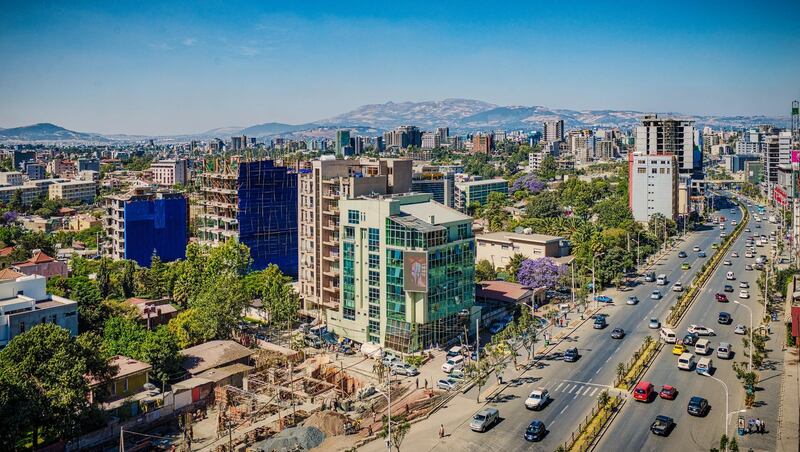 Panoramic view of the airport road area in Addis Ababa where most of the foreign embassies and consulates are located, Ethiopia. Getty Images