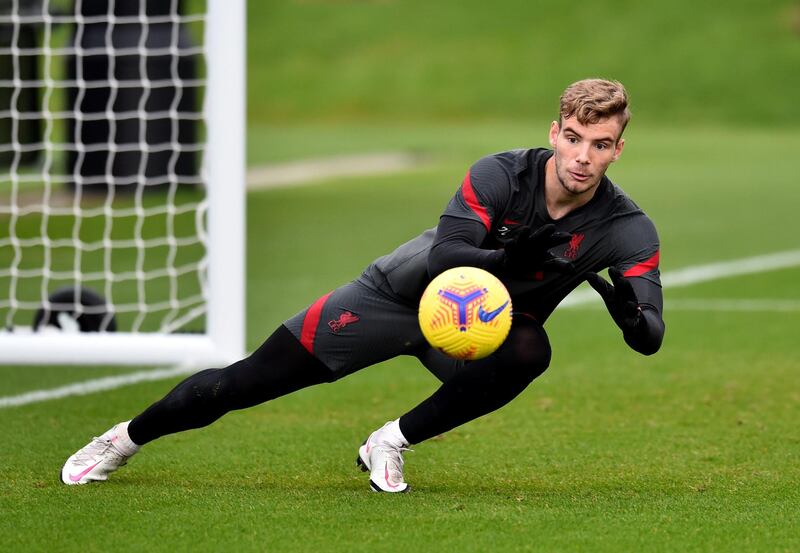 KIRKBY, ENGLAND - NOVEMBER 26: (THE SUN OUT, THE SUN ON SUNDAY OUT) Vitezslav Jaros of Liverpool during a training session at AXA Training Centre on November 26, 2020 in Kirkby, England. (Photo by Andrew Powell/Liverpool FC via Getty Images)