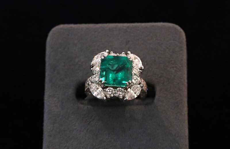 A Colombian emerald ring.