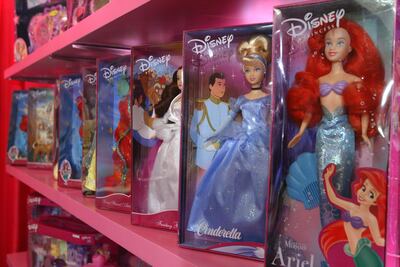 Disney dolls in gowns are marketed to young girls. Getty Images