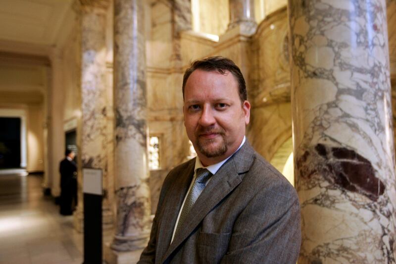 Writer Philip Hensher poses for photographers prior to the Man Booker Prize for Fiction 2008 Shortlist press conference and party in central London, Tuesday Sept. 9, 2008.  Author of  'The Northern Clemency', Hensher is one of the six authors short listed for the prestigious book award and the prize of 50,000 British pounds (87,450 U.S. dollars) with the winner due to be announced in October this year. (AP Photo/Lefteris Pitarakis)