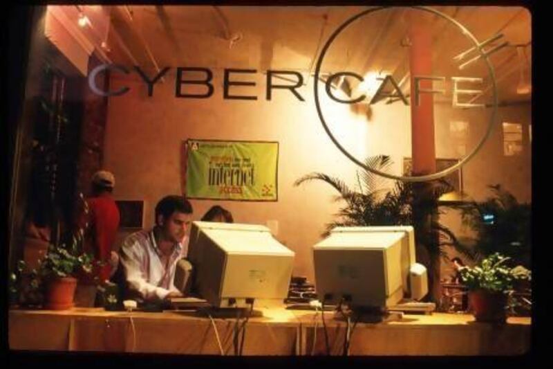 The Cyber Cafe in New York City circa 1995. Jonathan Elderfield / Liaison