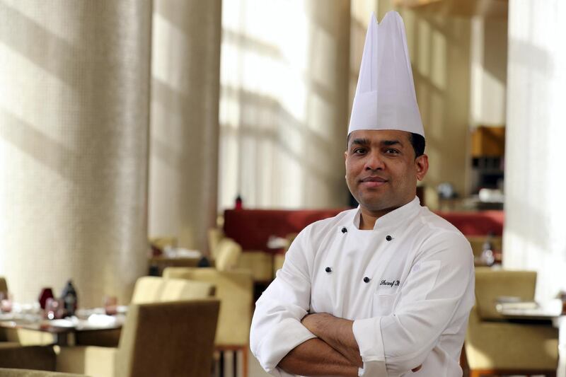 Dubai, United Arab Emirates - May 13, 2019: Iftar Signature Dish. Head Chef Akhilesh Singh from Shayan Restaurant at Swiss™tel. Monday the 13th of May 2019. Al Ghurair, Dubai. Chris Whiteoak / The National
