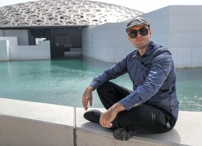 Abu Dhabi, UAE,  April 25, 2018.  James De Valera, AKA Lobito Brigante, the first DJ to perform at the Louvre AUH.
Victor Besa / The National
Arts & Culture