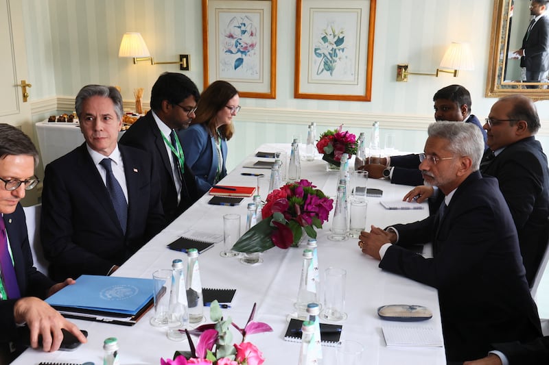 US  Secretary of State Antony Blinken meets Indian Foreign Minister Subrahmanyam Jaishankar on the sidelines of the conference in Munich. Reuters