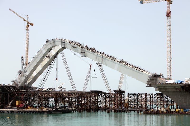 United Arab Emirates - Abu Dhabi - April 28 - 2010 : The construction of the Sheikh Zayed Bridge. ( Jaime Puebla / The National )