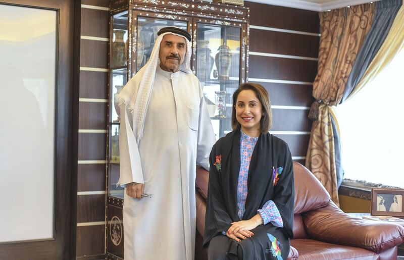 Abu Dhabi, United Arab Emirates - Mohammed Abdul Jalil Al Fahim, together with his daughter Ms. Hanadi Mohammed Al Fahim, at the main office on Airport Road. Khushnum Bhandari for The National
