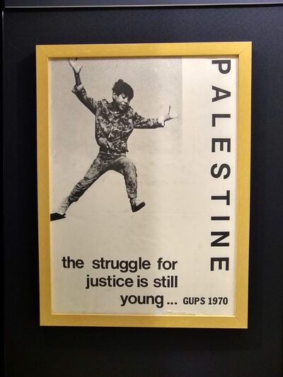 'The Struggle for Justice is Still Young' (1970), a poster by the General Union of Palestinian Students/Liberation Graphics. Photo by Bridey Heing. Courtesy of the Museum of the Palestinian People