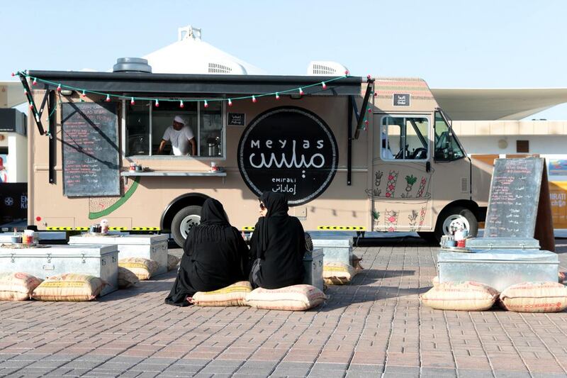 Abu Dhabi, United Arab Emirates, February 5, 2015:    Meylas food truck seen during the Emirati Kitchen, part of the Abu Dhabi Food Festival at the Corniche East Plaza in Abu Dhabi on February 5, 2015. Christopher Pike / The NationalReporter: Stacie Overton JohnsonSection: Arts & Life