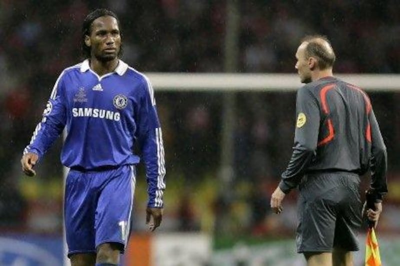 Chelsea's Didier Drogba had to leave the field in extra time.