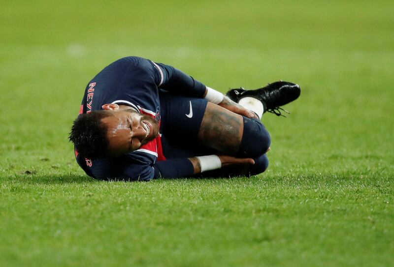 Neymar after sustaining an injury. Reuters