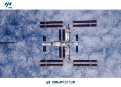 The Tiangong space station was pictured by Chinese astronauts before their return to Earth. Photo: CMSA