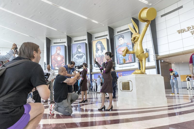 ABU DHABI, UNITED ARAB EMIRATES. 24 JULY 2018. Warner Brother World on Yas Island West. Media tour of the Warner Bros World Abu Dhabi opening. Entrance to the park. (Photo: Antonie Robertson/The National) Journalist: Haneen Dajani. Section: National.