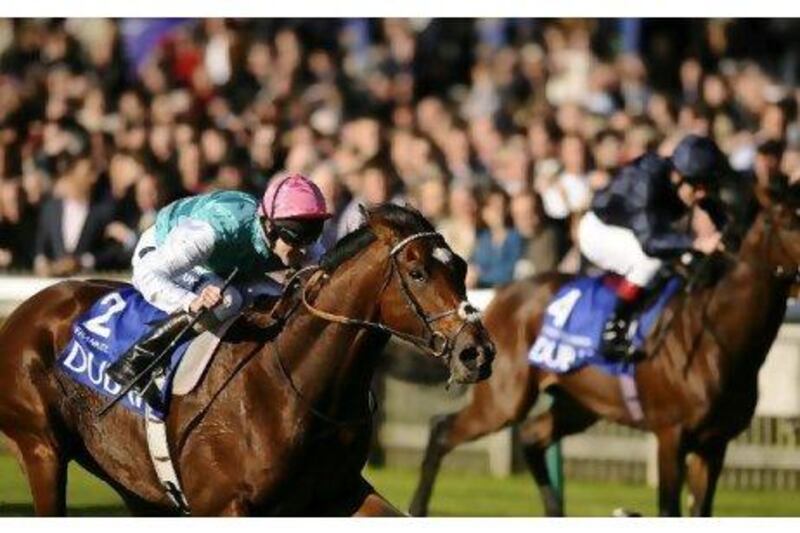 After impressive wins in England's 2000 Guineas and St James's Palace Stakes, Frankel, left, may be ready to stretch his CV to include a race beyond a mile in the Juddmonte International Stakes.