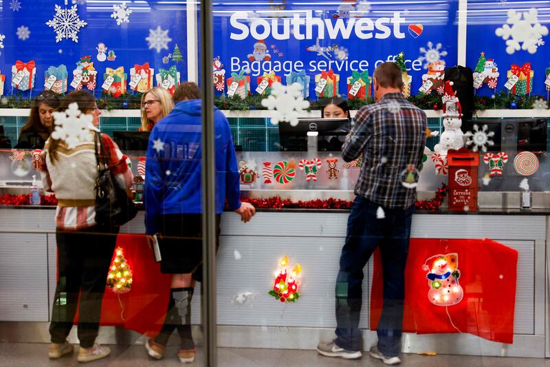More than 15,000 flights have been cancelled by Southwest since winter weather began affecting air travel. AFP