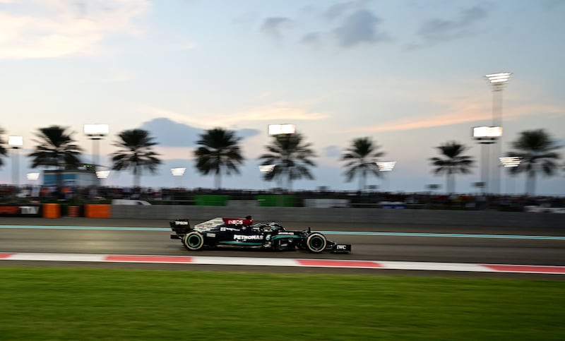 Hamilton on the Yas Marina Circuit.  AFP