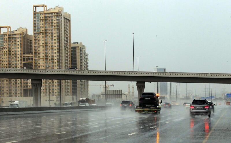 Rain in Dubai. Satish Kumar for The National 