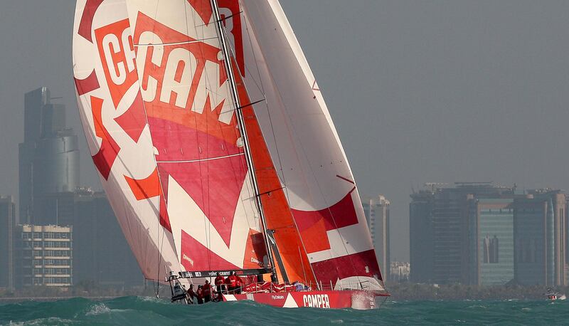 Abu Dhabi, United Arab Emirates, Jan 4 2012, Volvo Ocean Race , Abu Dhabi-  Team Camper with Emirates Team New Zealand completes leg two, Cape Town South Africa to Abu Dhabi.   Mike Young / The National