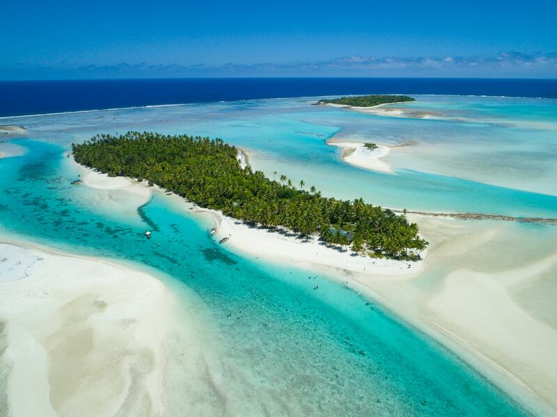 5. One Foot Island in the Cook Islands's Aitutaki has white sand and tropical palm trees. Getty Images