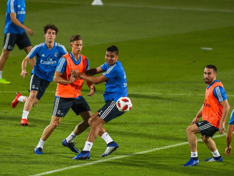 Abu Dhabi, U.A.E., December 17, 2018.  Real Madrid training session at the NYU Abu Dhab football stadium.
Victor Besa / The National
Section:  Sports
Reporter:  John Mc Auley