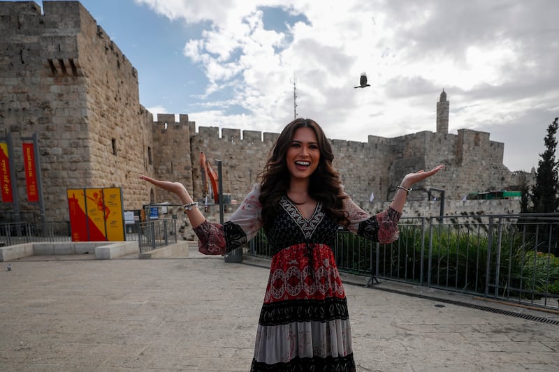 Meza is visiting Israel ahead of the 70th Miss Universe contest that will be held in Eilat city at the Red Sea resort on December 12. EPA