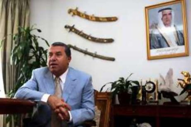 RAS AL KHAIMAH - SEPTEMBER 14,2008 - Dr Khater Massaad of RAKIA gestures uring interview at his office in  Ras Al Khaimah. ( Paulo Vecina/The National ) *** Local Caption ***  PV RAK 1.JPG