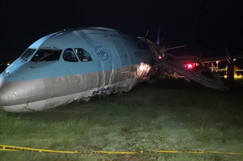 Philippine authorities said the plane's remaining fuel would be siphoned off before efforts begin to remove it from the runway. AP
