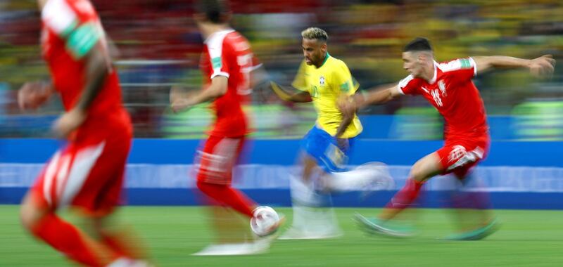 Soccer Football - World Cup - Group E - Serbia vs Brazil - Spartak Stadium, Moscow, Russia - June 27, 2018   Brazil's Neymar in action with Serbia's Nikola Milenkovic    REUTERS/Kai Pfaffenbach     TPX IMAGES OF THE DAY