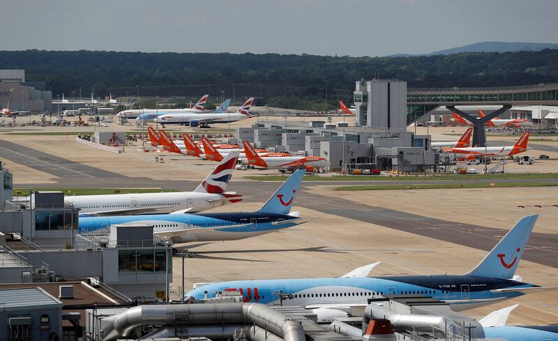 Flights were diverted from landing at Gatwick Airport on Sunday. Reuters