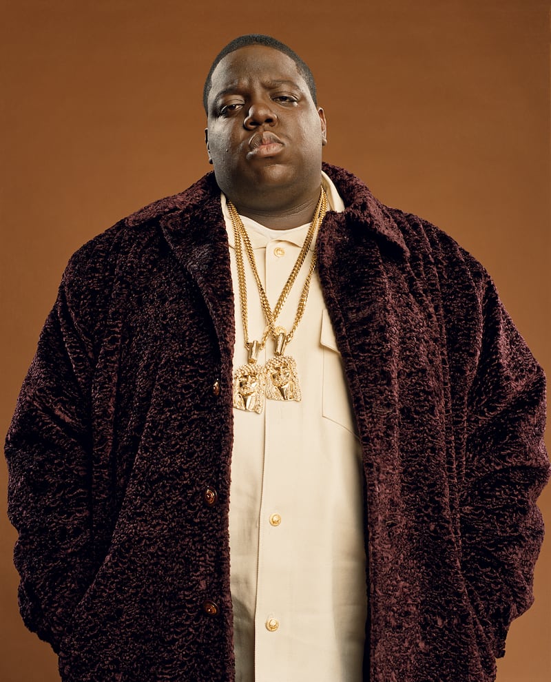 Rapper Notorious BIG in his now famous Jesus chains. Photo: Michael Lavine