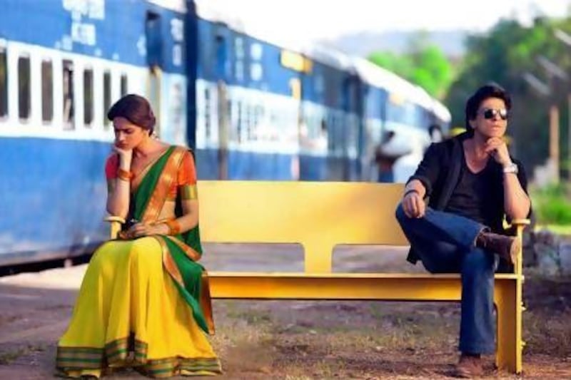 Deepika Padukone and Shah Rukh Khan in Chennai Express. Courtesy UTV Motion PIctures