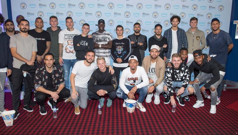 Manchester City's squad attend the All or Nothing premiere in Manchester on Wednesday night