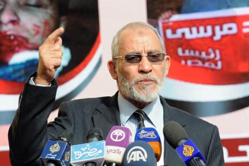 Egypt's public prosecutor has ordered the arrest of Muslim Brotherhood supreme guide Mohammed Badie. AFP Photo/Mahmud Khaled