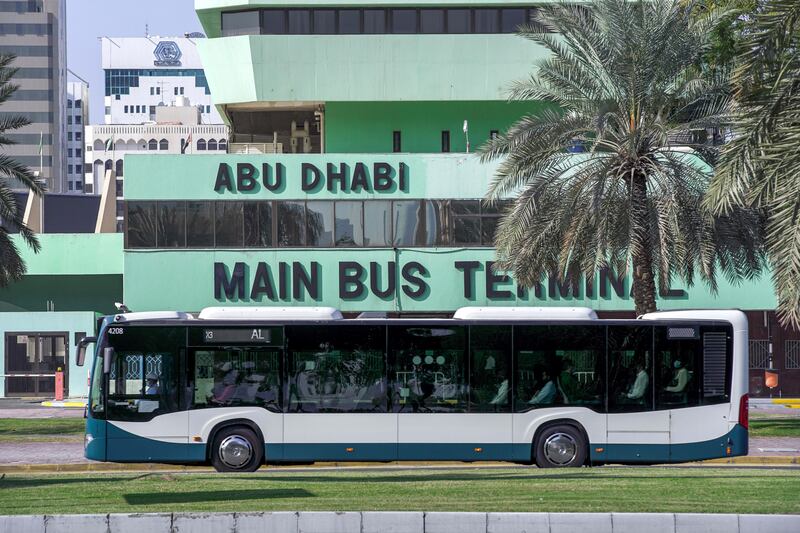 Abu Dhabi, United Arab Emirates, March 5, 2020.  
The Abu Dhabi Main Bus Terminal.
FOR:  stock images
Victor Besa / The National
Section:  NA