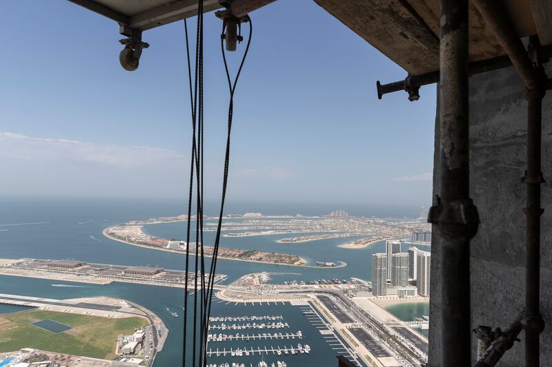 Work is continuing on the building, which gives stunning views of nearby areas