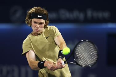Second seed Andrey Rublev plays Marton Fucsovics in the last quarter-final on Centre Court. Getty Images