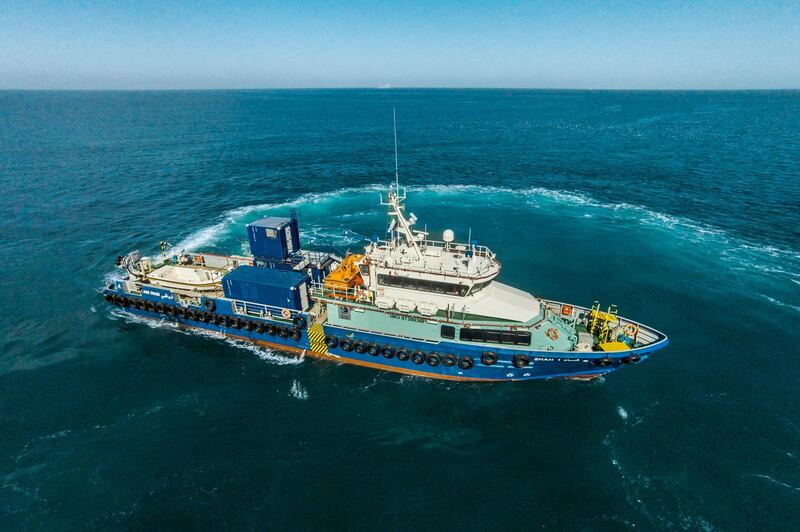 Adnoc's Shah vessel provides pilotage and towage services to the company's petroleum ports. Courtesy of Adnoc