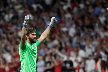 Alisson became the first goalkeeper since 2010 to keep a clean sheet in an Uefa Champions League final. AP Photo