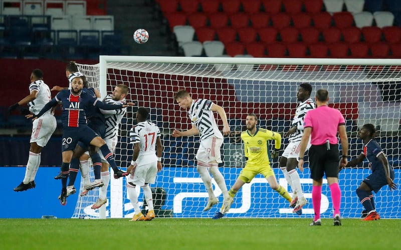 Manchester United's Anthony Martial scores an own goal and the first for Paris St Germain. Reuters