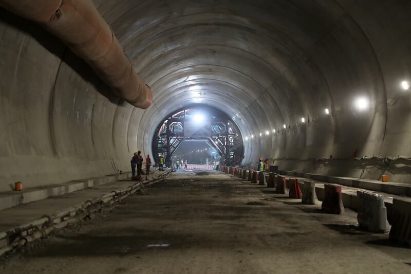 The tunnel is big enough to carry two-tier trains, for freight and passengers.