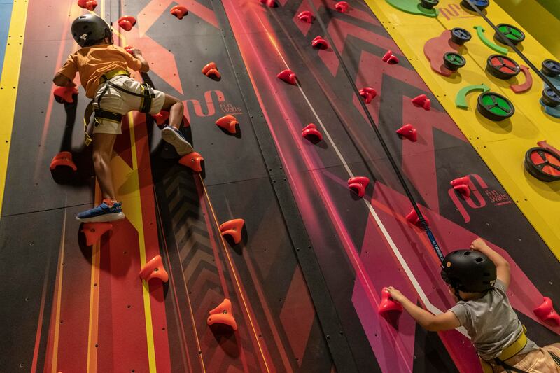 Visitors can also try wall climbing 