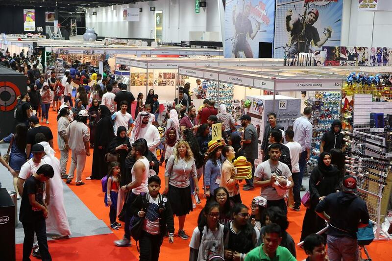 Much was on offer for the legions of fans looking to snap up original artwork and movie memorabilia, with more than 300 exhibitors across the show floor, shop and ship comics village, Manga town and Dubai culture artists’ alley. Pawan Singh / The National