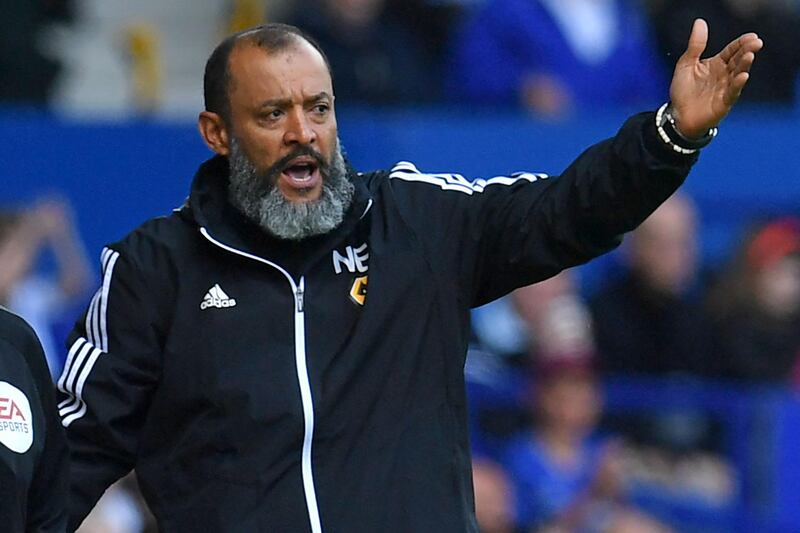 Wolverhampton Wanderers' Portuguese head coach Nuno Espirito Santo gestures on the touchline. AFP