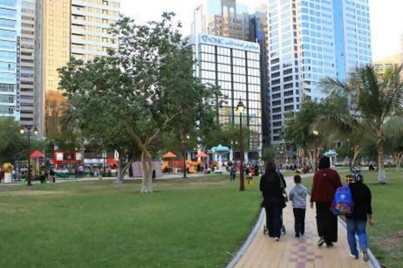 In the middle of the concrete jungle, Capital Park on Khalifa Street in Abu Dhabi. Ravindranath K / The National