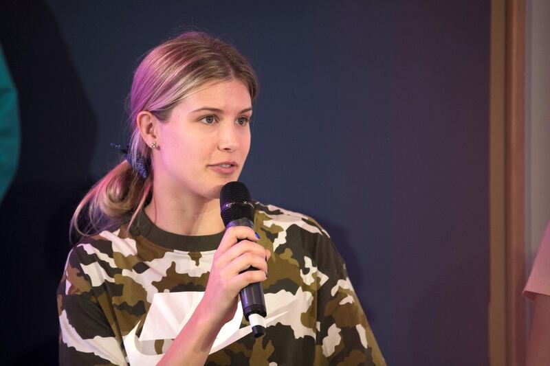 Dubai, UNITED ARAB EMIRATES - FEBRUARY, 16 2019.

Tennis player Eugenie Bouchard of Canada, at Dubai Duty Free Tennis Championships official draw today.

(Photo by Reem Mohammed/The National)

Reporter: 
Section:  SP