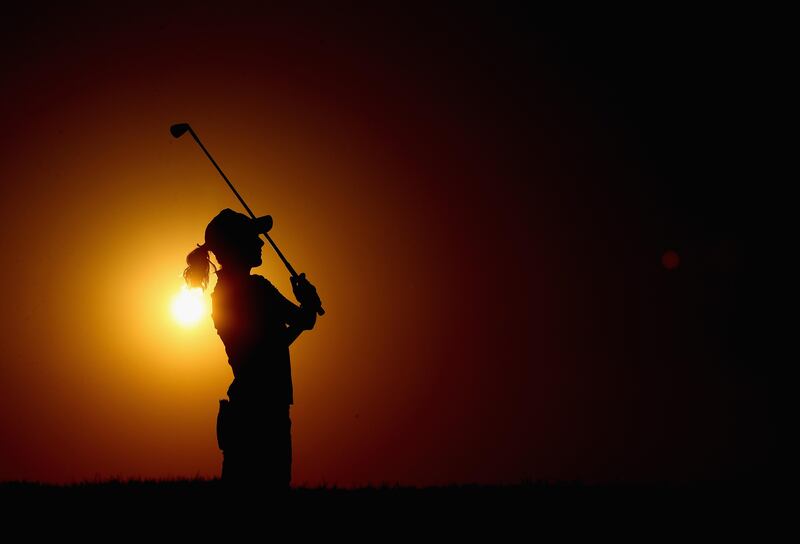 Justine Dreher of France in action during Day One of the Fatima Bint Mubarak Ladies Open at Saadiyat Beach Golf Club in Abu Dhabi, United Arab Emirates. Francois Ne l/ Getty Images