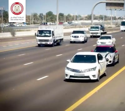 Tailgating is frustratingly common on the country's highways. Courtesy: Abu Dhabi Police