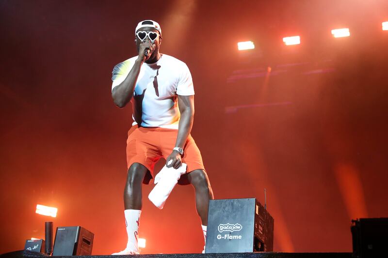 British rapper Stormzy performs at Etihad Park, Yas Island. All photos: Khushnum Bhandari / The National