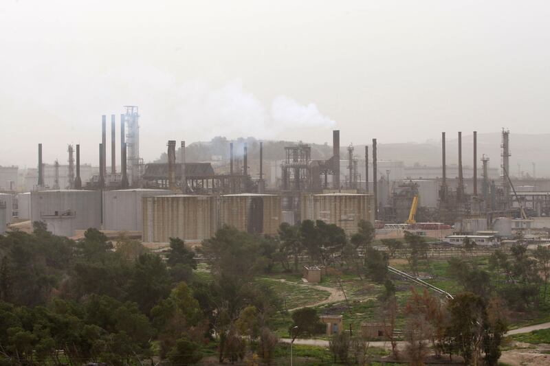 A Picture shows the only refinery in Jordan, operated by the Jordan Petroleum Refinery Company (JPRC), east-north of Amman, Jordan. (Salah Malkawi for The National)