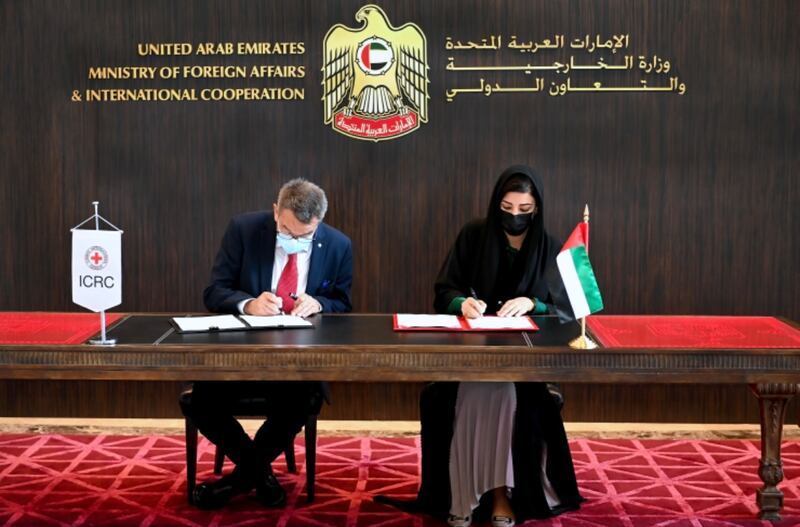 Reem Al Hashimy, Minister of State for International Co-operation and Peter Maurer, president of the ICRC, signed the agreement to establish an office in Abu Dhabi in July. Image: Wam